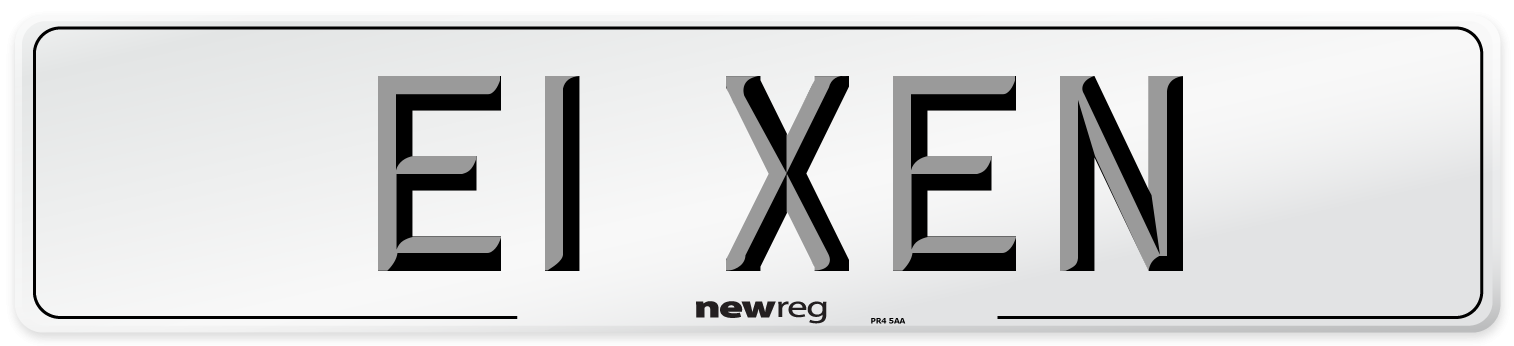 E1 XEN Number Plate from New Reg